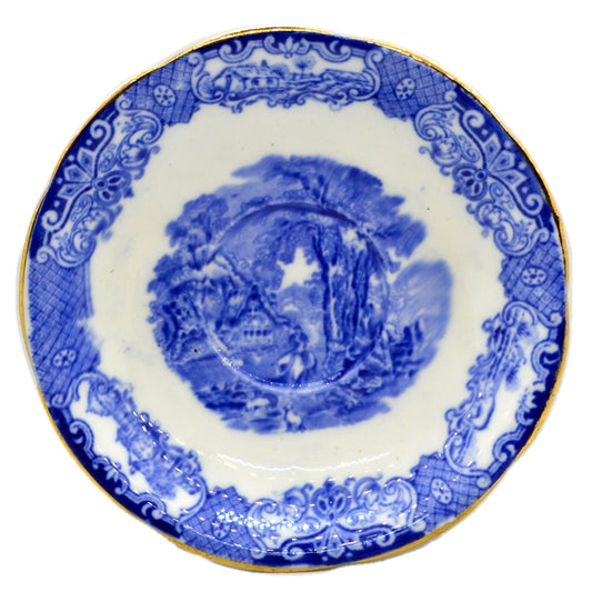 Heathcote Blue and White China Old English Scenery Saucer