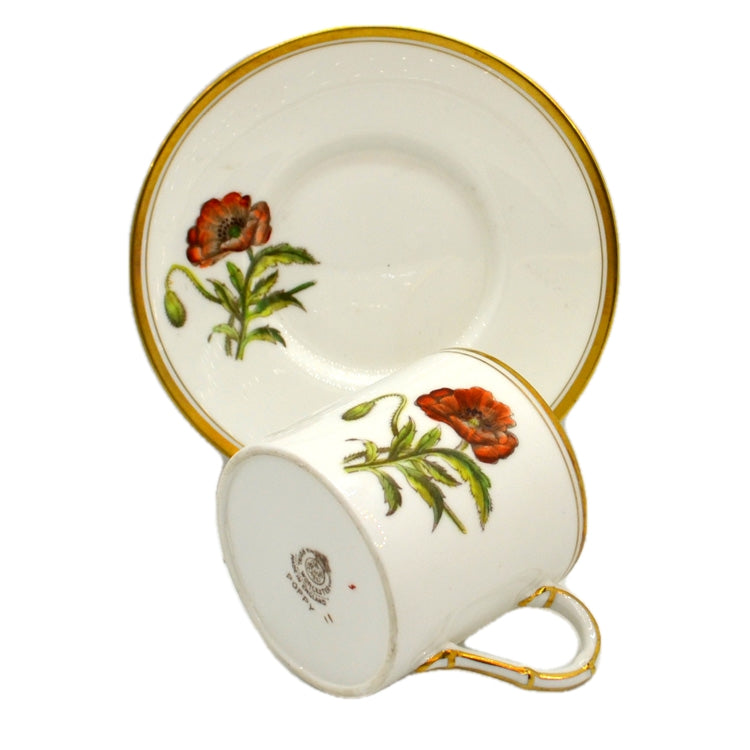 Royal Worcester China Poppy Cup and Saucer 1959