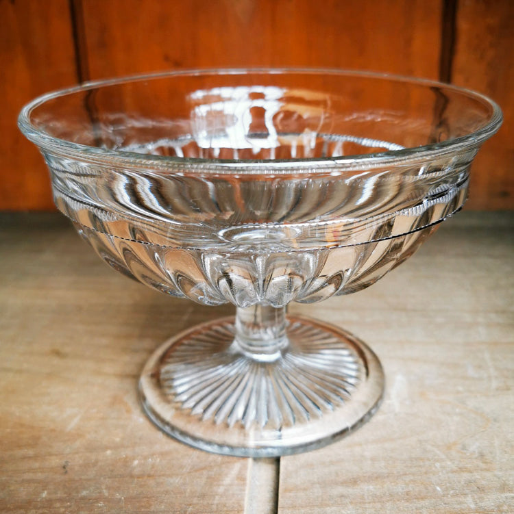 Antique Pressed Glass Pedestal Bowl