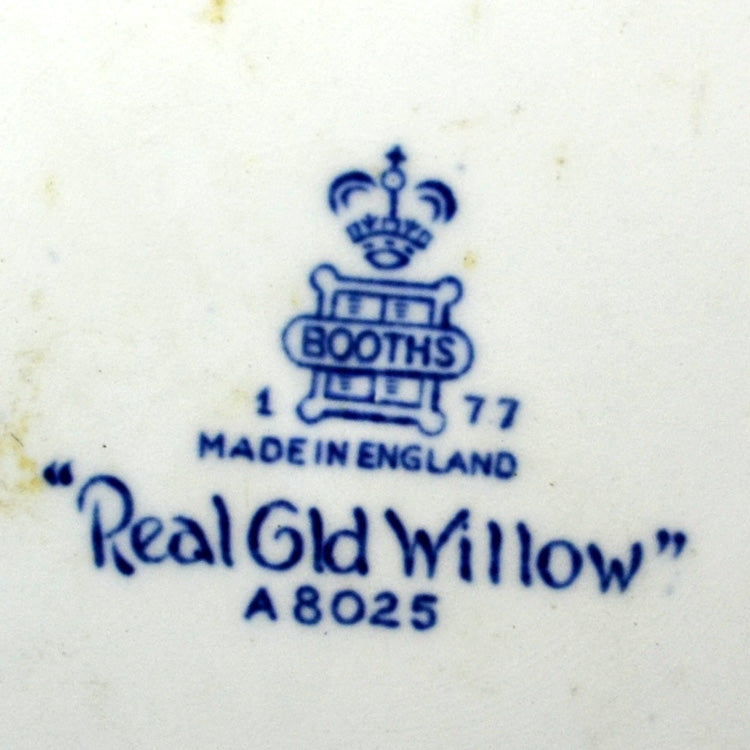 booths Real Old Willow blue and white china marks