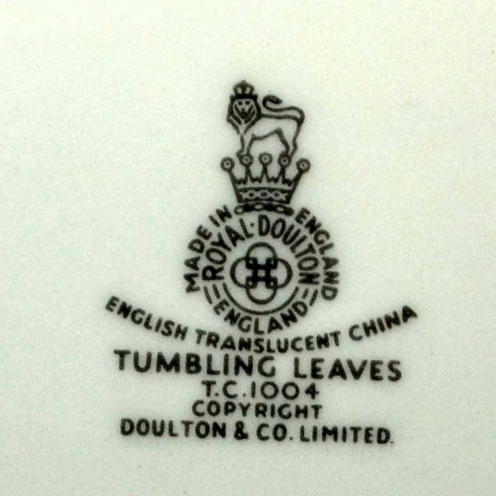 royal doulton tc1004 tumbling leaves china mark