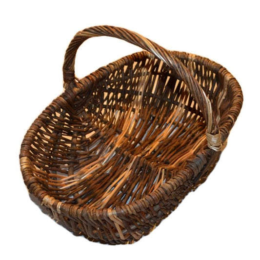 vintage rustic hazel and wicker trug basket