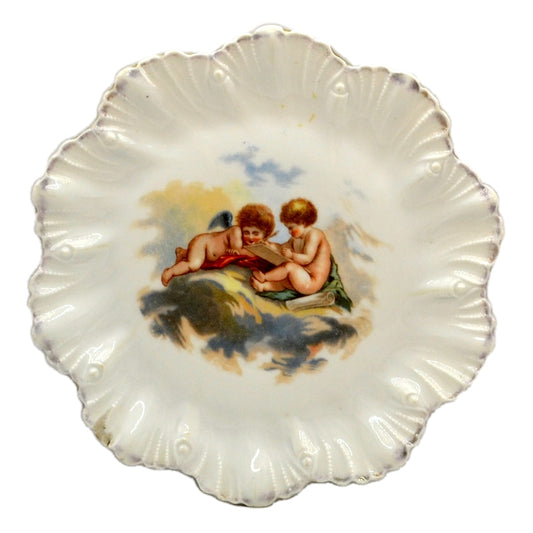 Cherub Porcelain China Shell rimmed Cabinet Plate