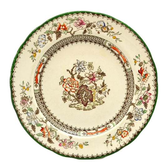 Spode Chinese Rose Green Rim Salad Plate