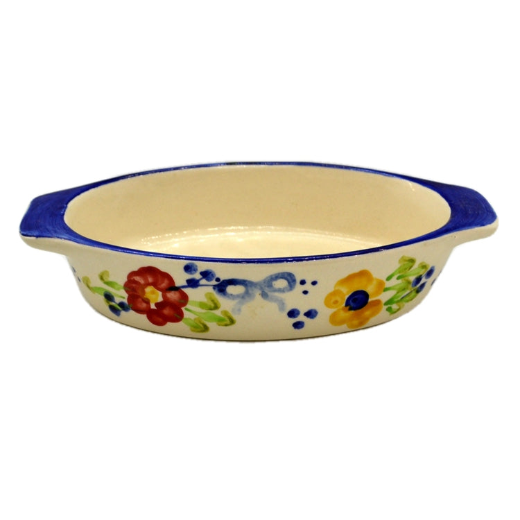 Hand Painted Studio Pottery Oval Dish