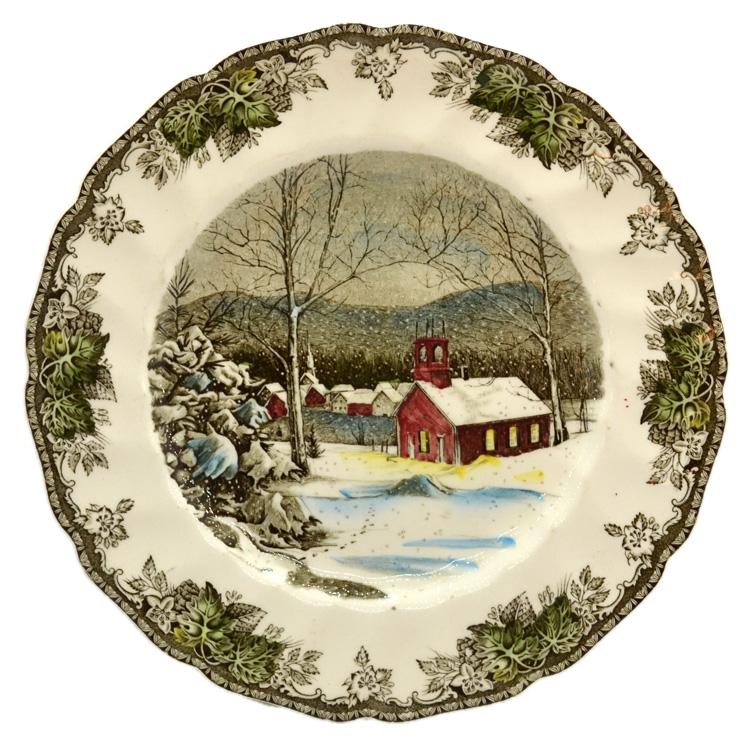 thumbnail image 2 of Johnson Brothers Devon Cottage Dinner Plate 10.6" - Blue White Porcelain 2 of 6