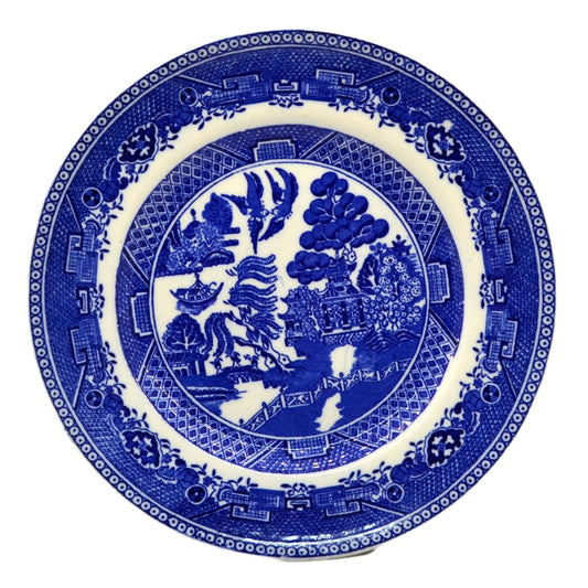 Victoria Porcelain Blue and White Willow China Dessert Plate