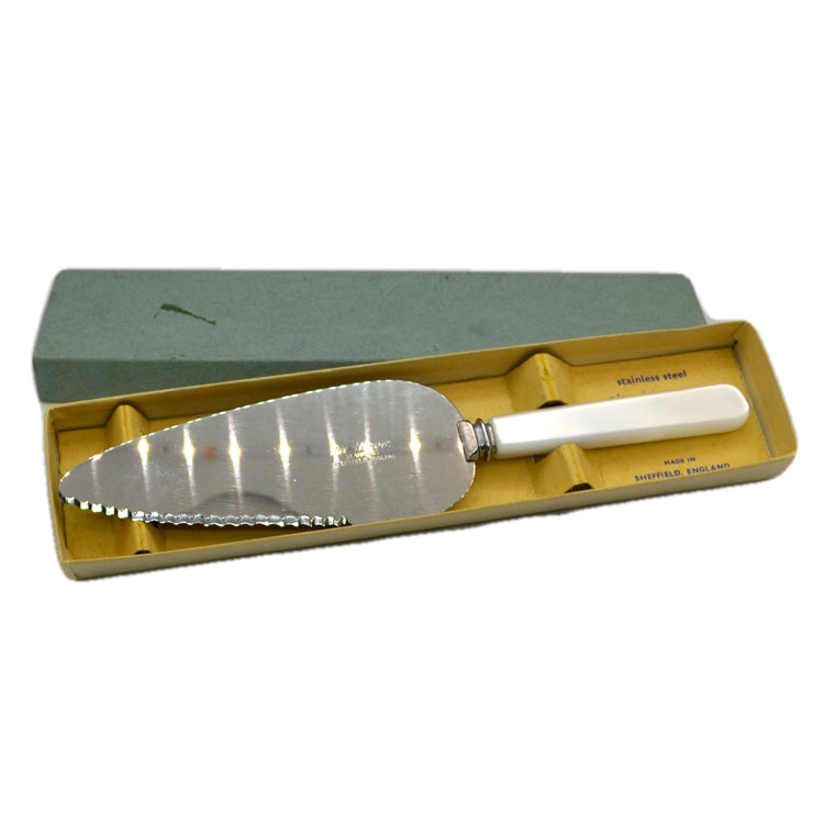 Vintage Pinder Brothers Sheffield Steel Pie Server in Original Box 1950's