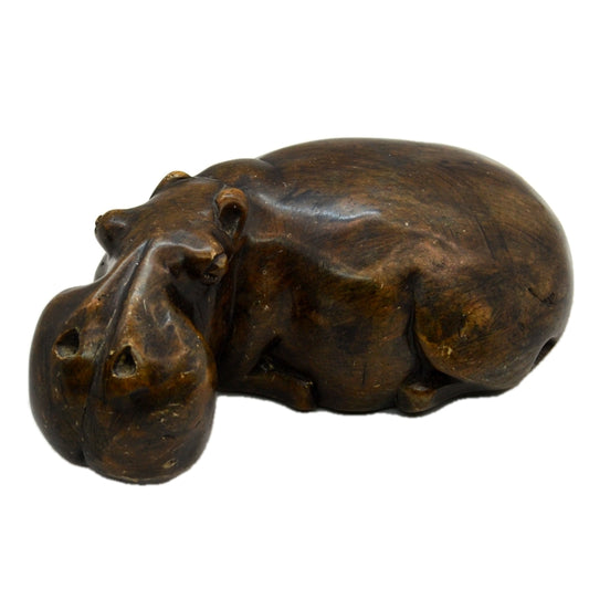 Vintage Soapstone Hippo Carved and Polished
