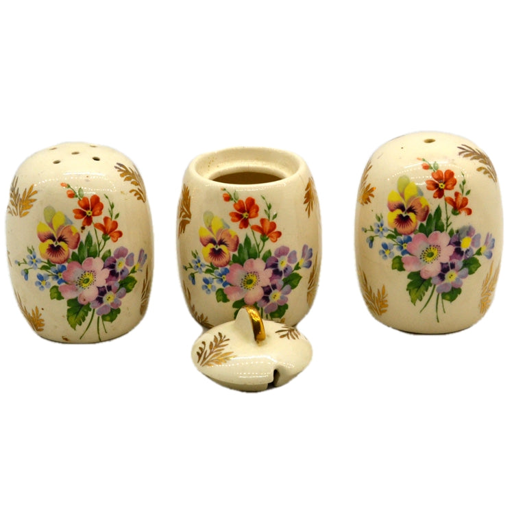 Vintage Floral China Salt and Pepper Pots