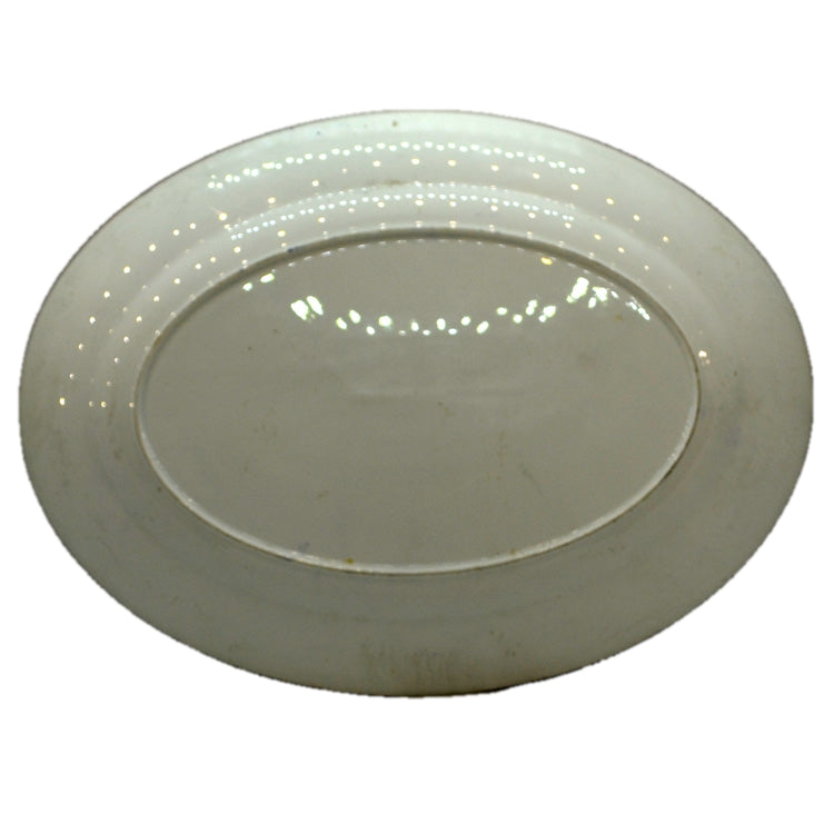 Vintage Blue and White Oval Stoneware Plater
