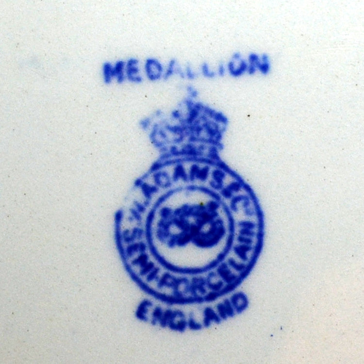 Antique William Adams Medallion Blue and White China Tureen