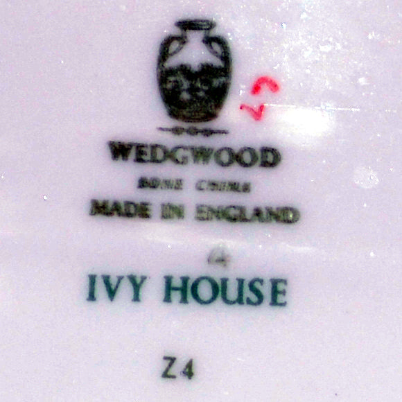 Wedgwood ivy house china factory mark