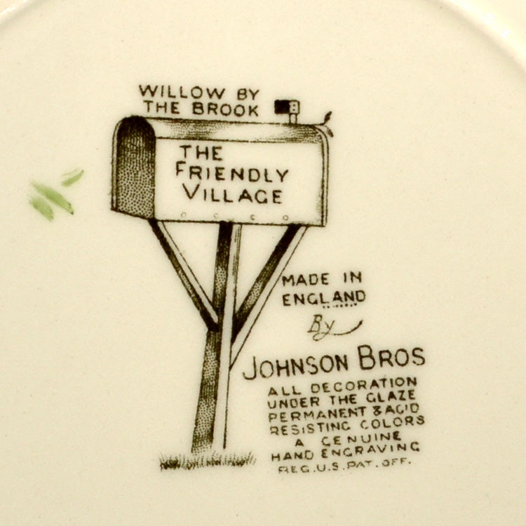 Johnson Brothers China The Friendly Village Dessert Plate Willow by the Brook