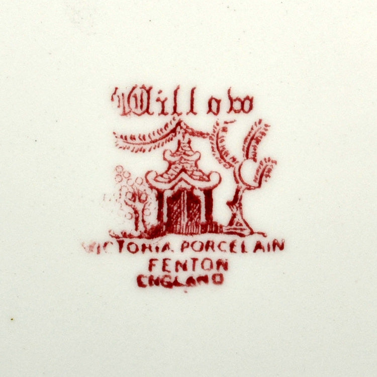 Victoria Porcelain Red and White Willow China factor mark