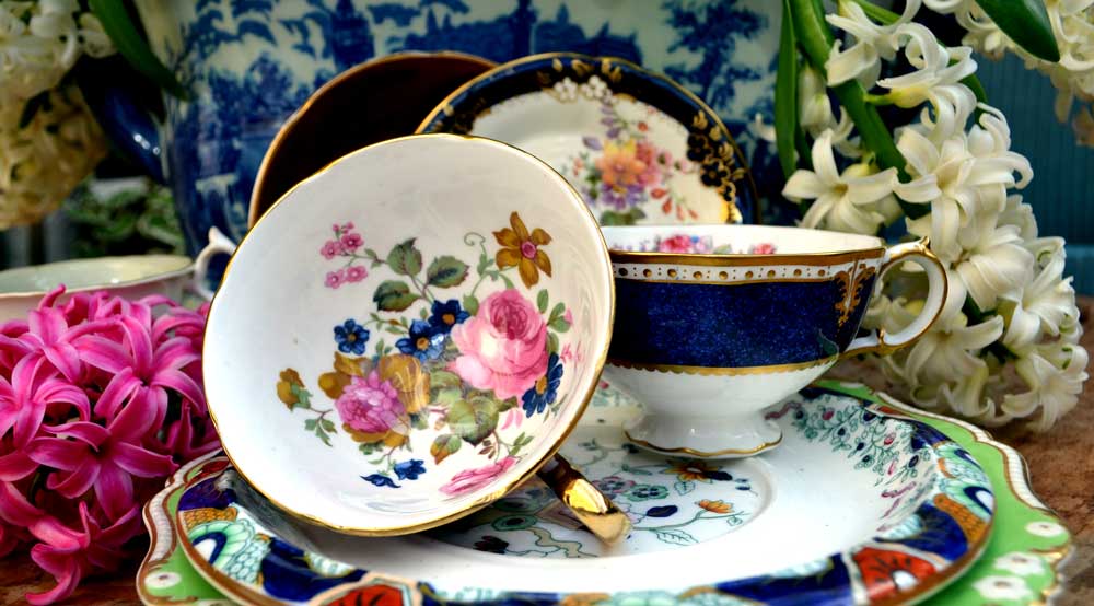 Vintage china tea cup collection