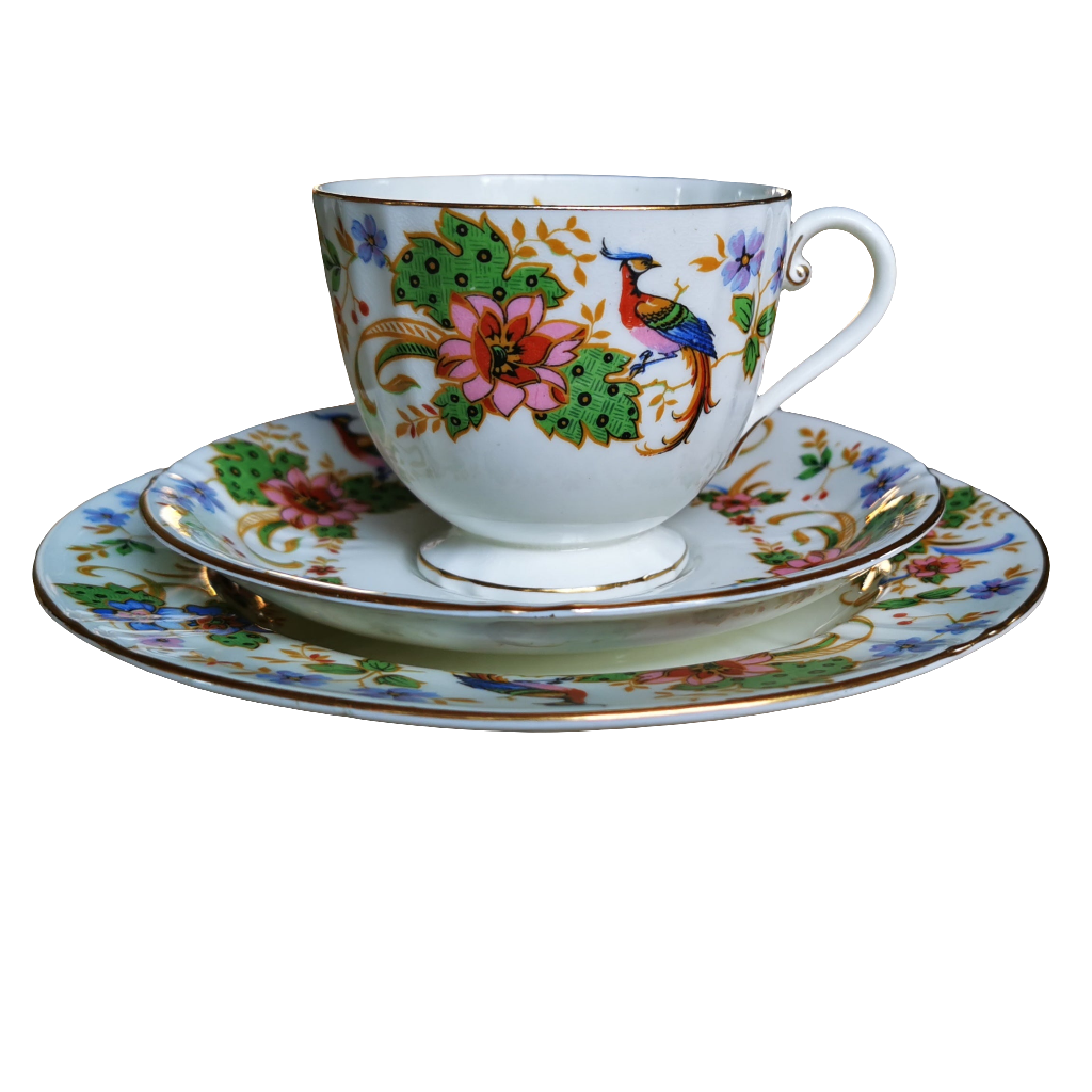 Royal Worcester Porcelain China Melrose 1201 Teacup Trio