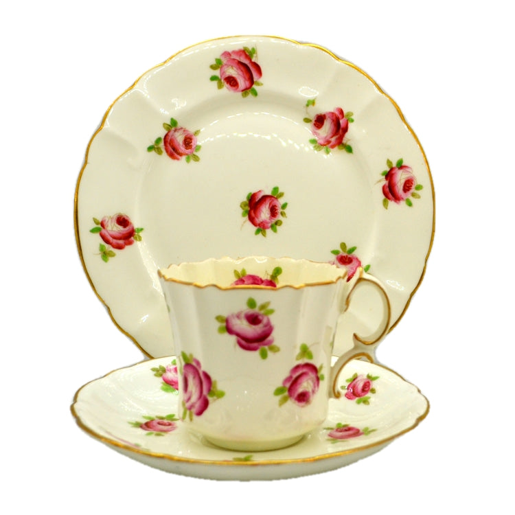 Antique Hand Painted Rose Bud Floral China Teacup Trio Pattern 13656
