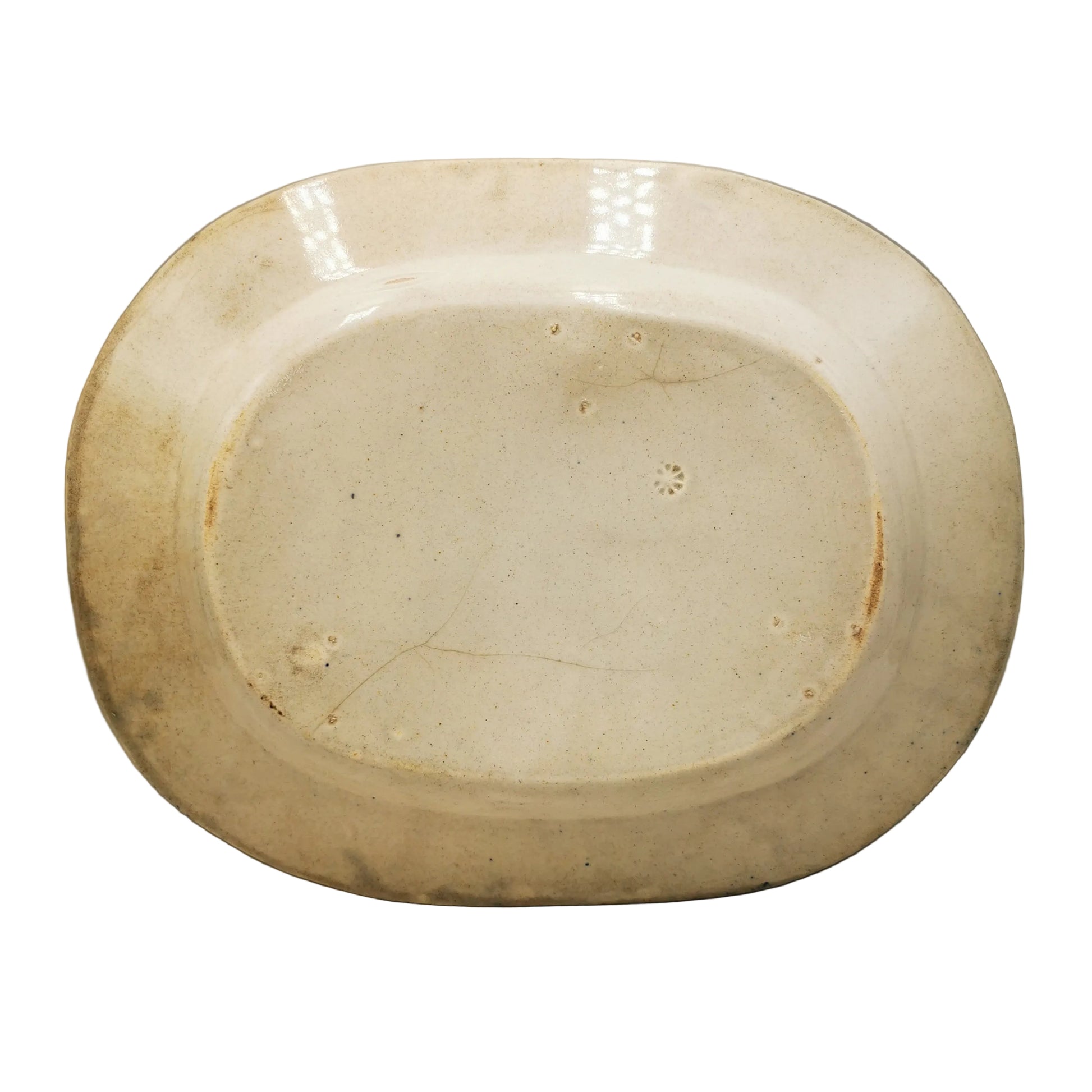 Antique-Staffordshire-Blue-and-White-China-Willow-13-inch-Platter-Dish