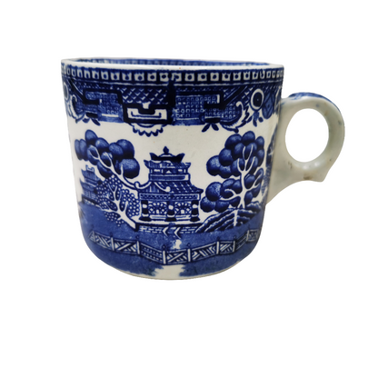 Antique Blue and White Willow English China Teacup
