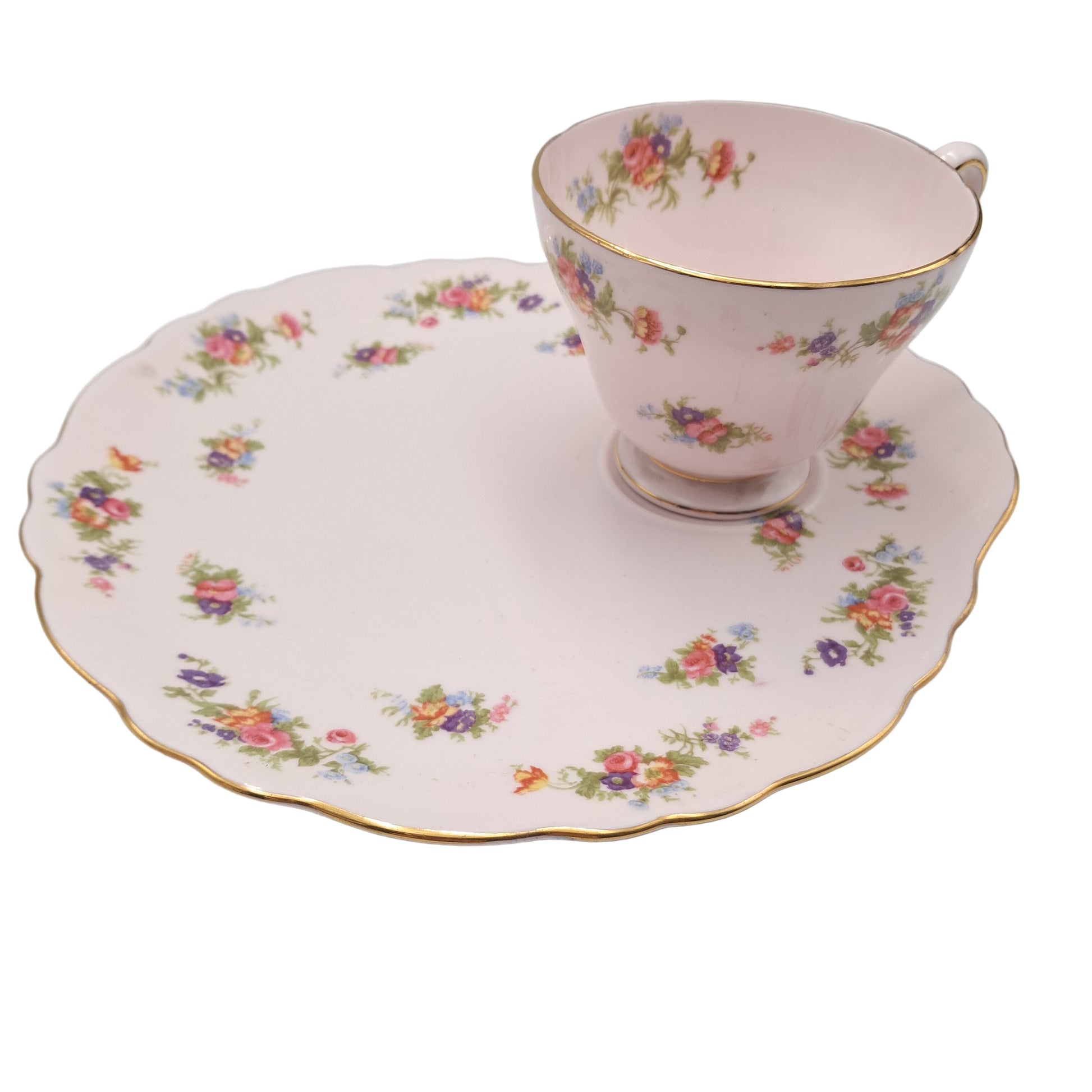 Tuscan Teacup and Saucer Plate by R H & S L Plant China c1950