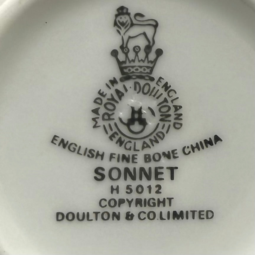 Royal Doulton Sonnet China H5012 Teacup Saucer & Side Plate