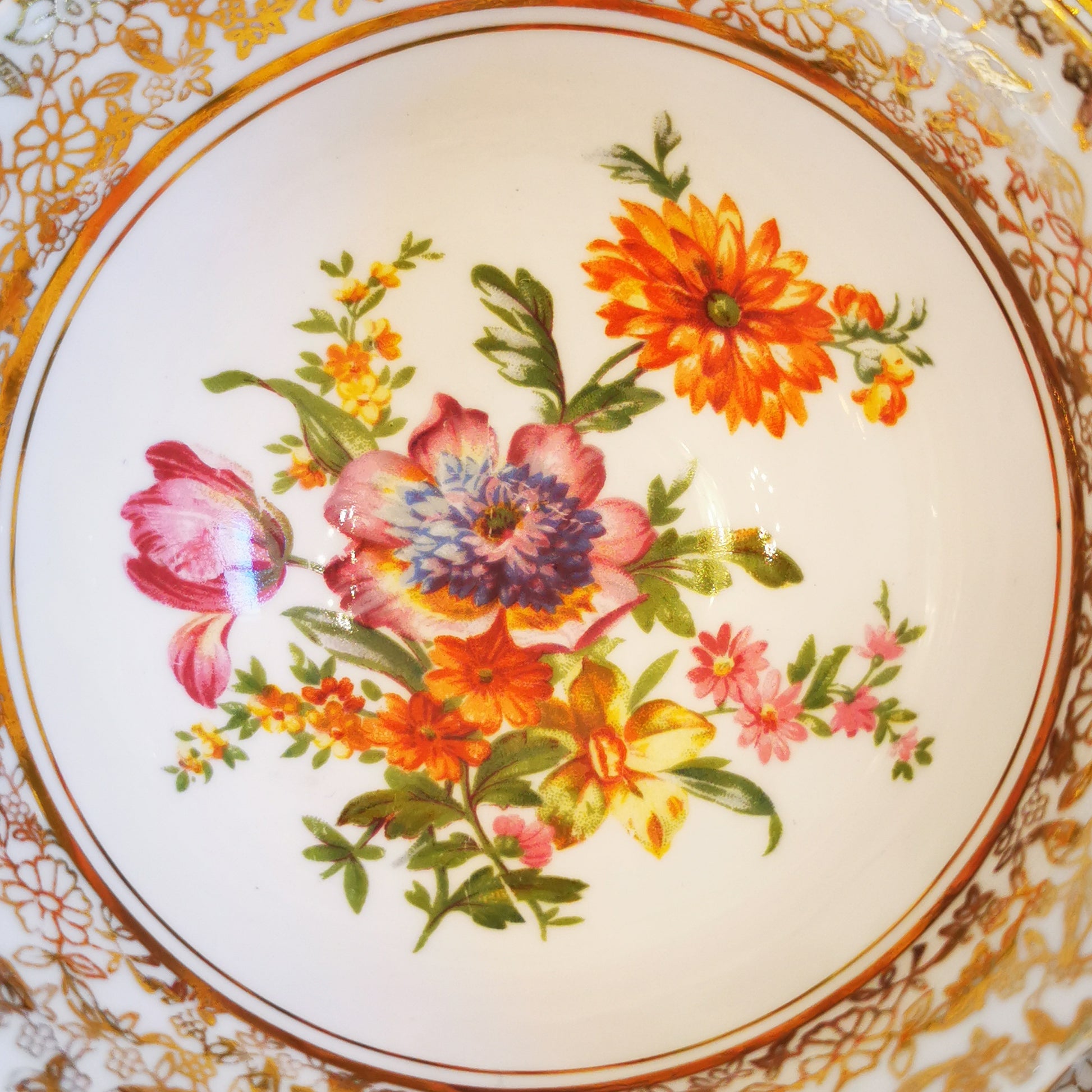 Collingwood Floral China Soup Cup and Saucer