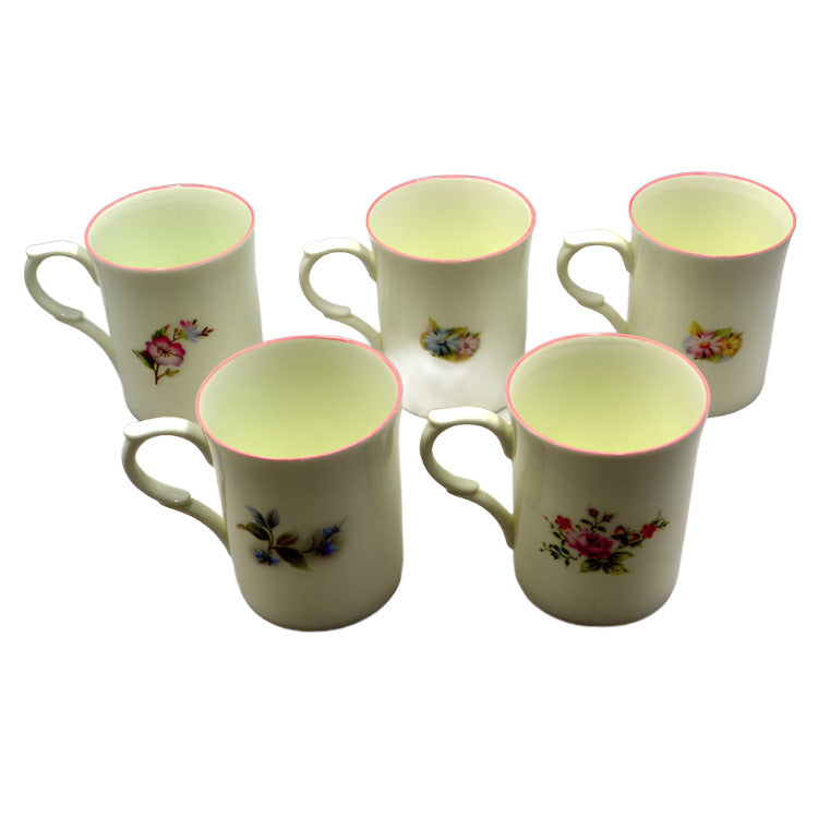 5 kingsbury bone china mugs
