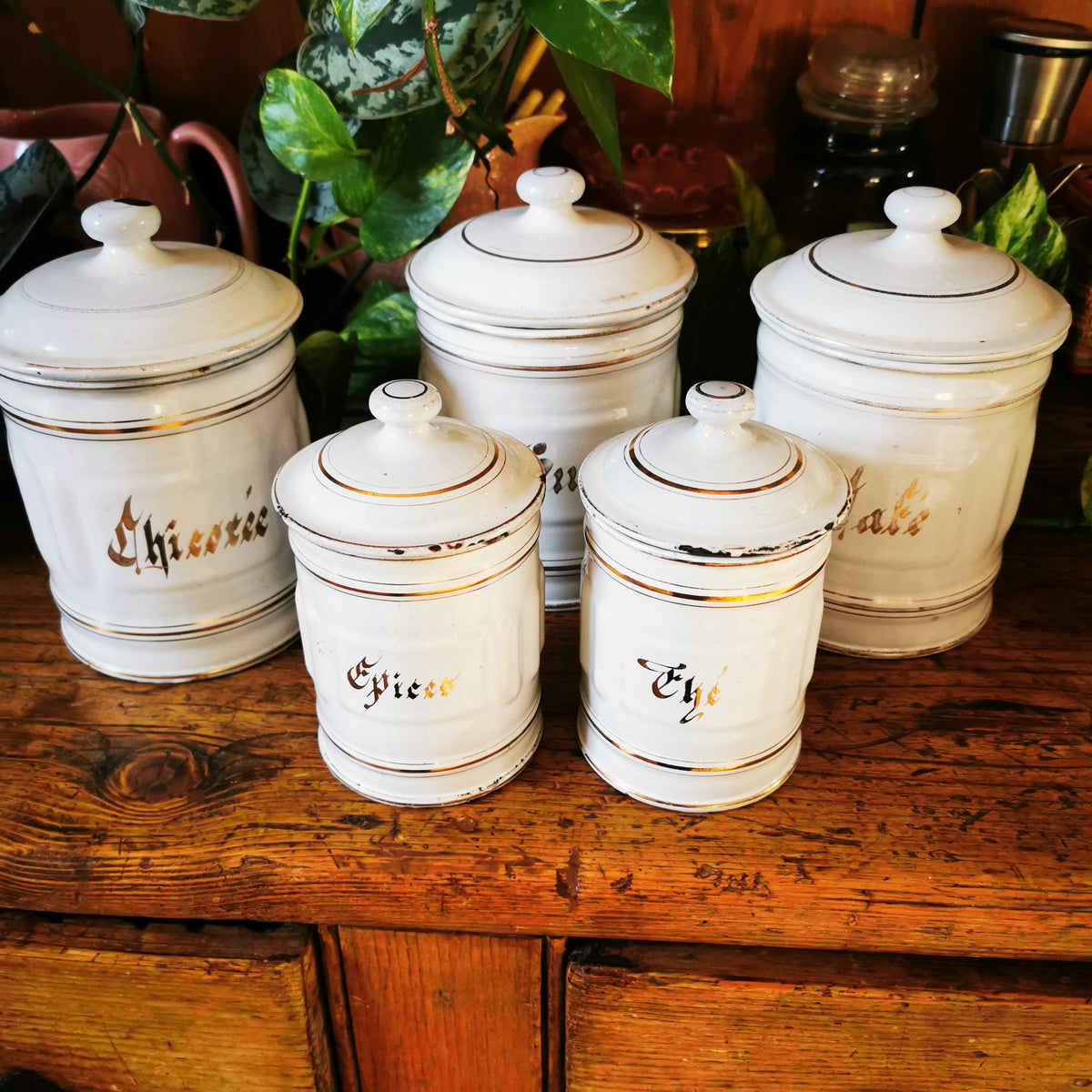 French-Enamel-Metal-Kitchen-Storage-Jar-Set