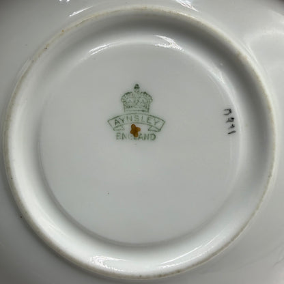 Exquisite Aynsley Open Bowl China 13991 Floral Teacup Saucer & Side Plate