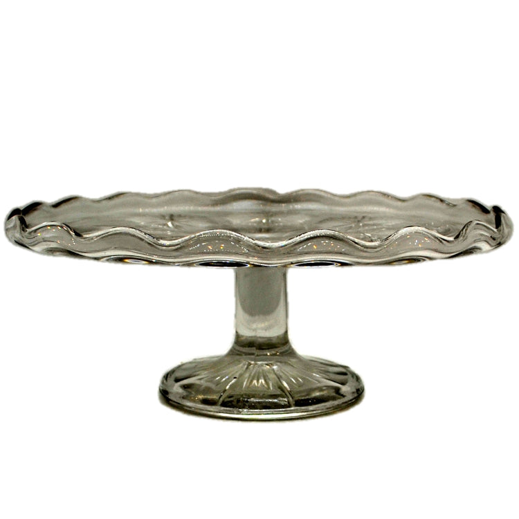 Vintage 1940,s English 9.5-inch Glass Cake Stand