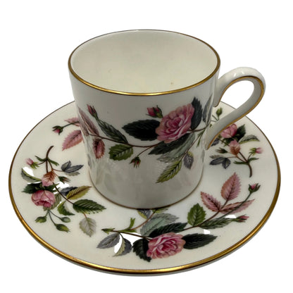 Wedgwood China Hathaway Rose Demitasse and Saucer Duo