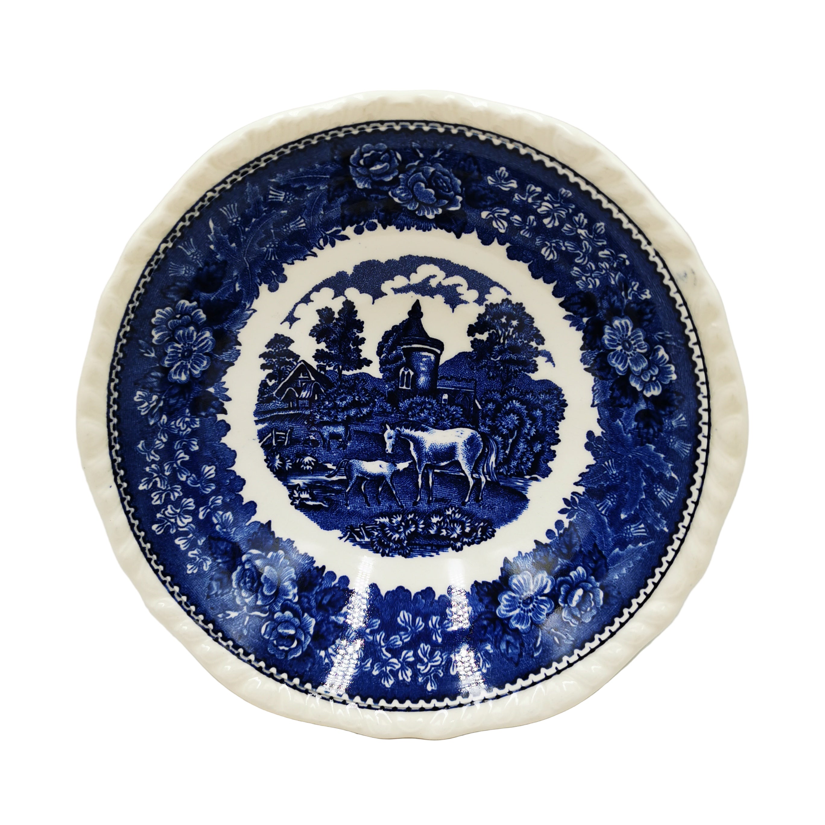Adams English Scenic Blue and White China 6-3/8th-inch Cereal Bowl ...