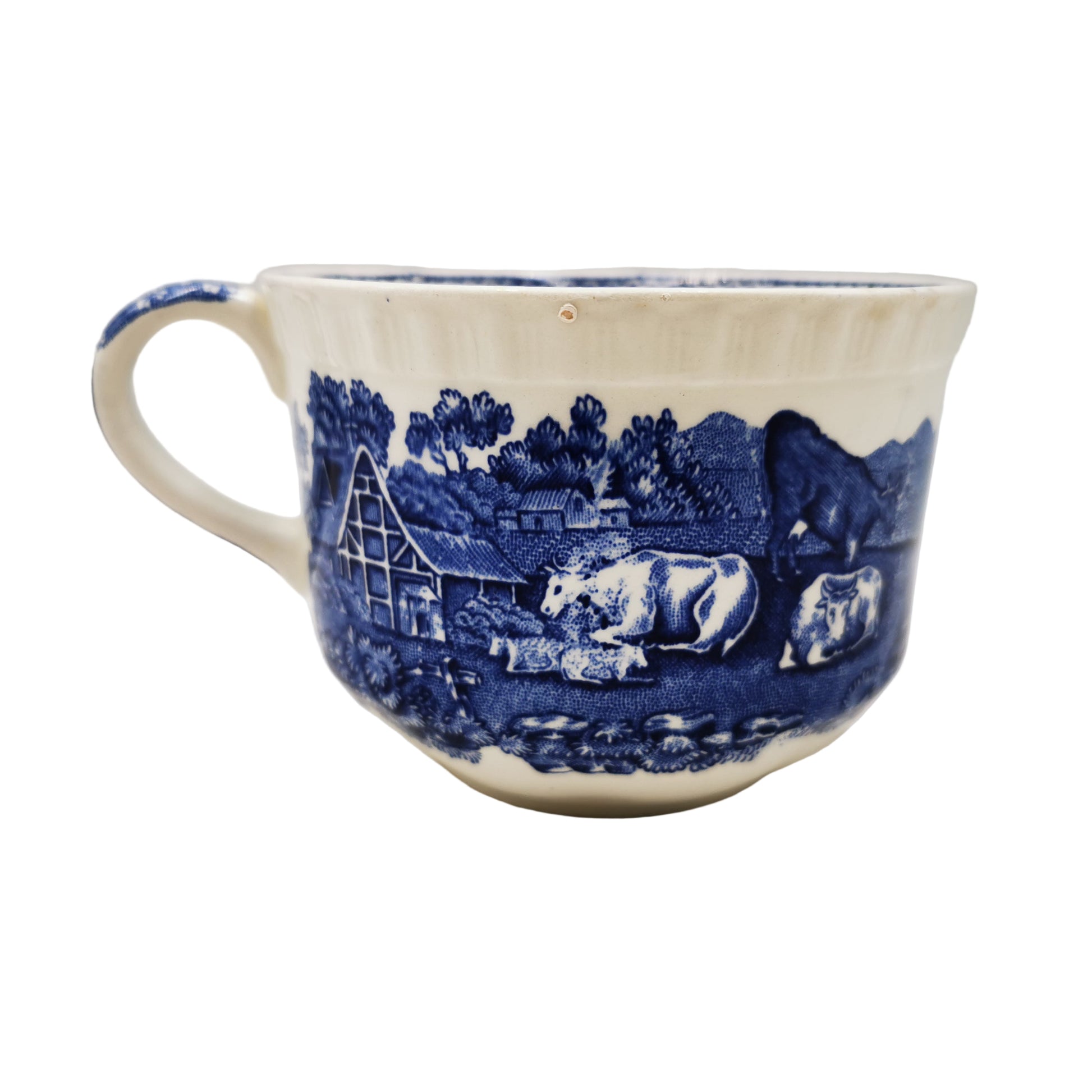 Adams English Scenic Blue and White China Breakfast Cup