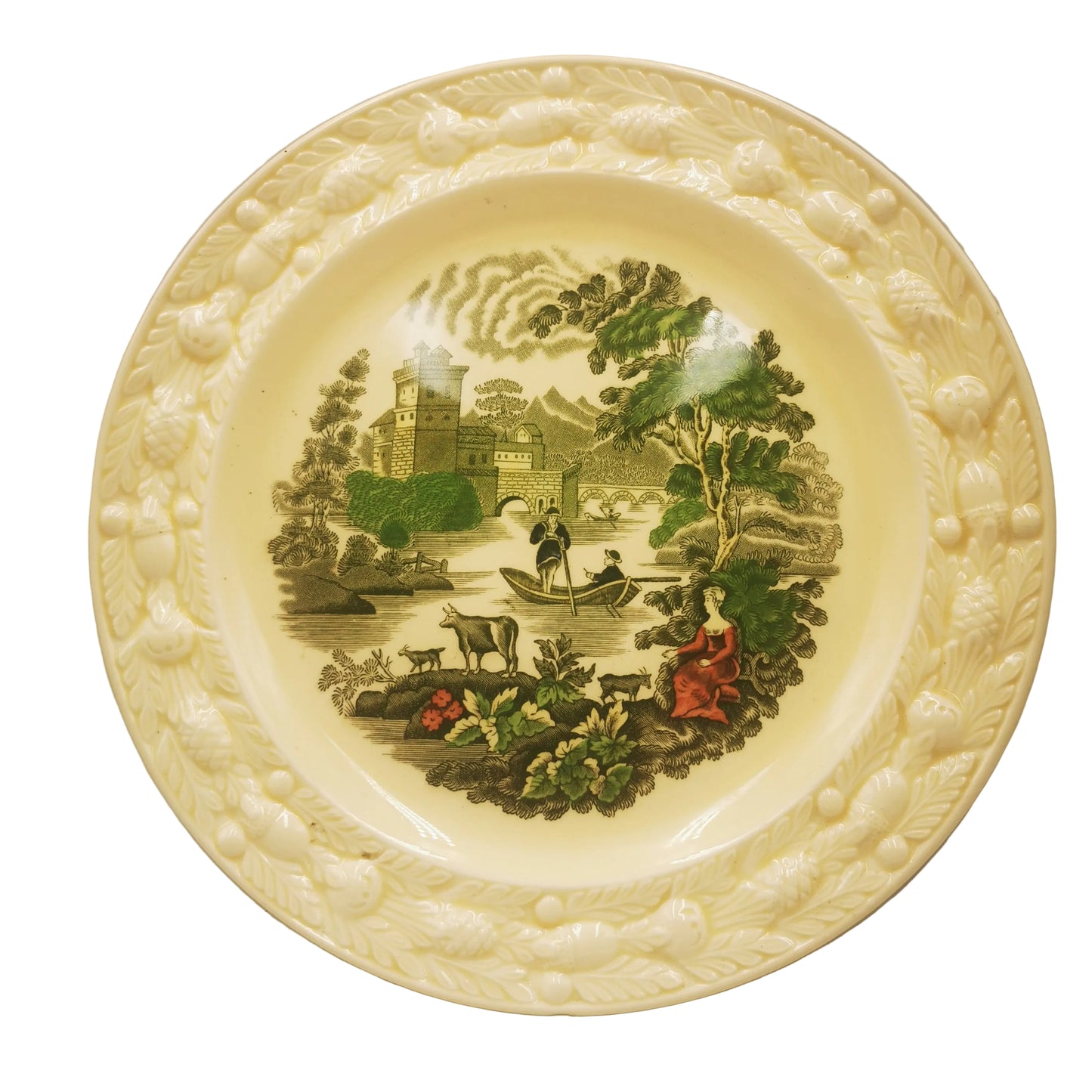 Adams Italian Scenery Embossed China Dinner Plate