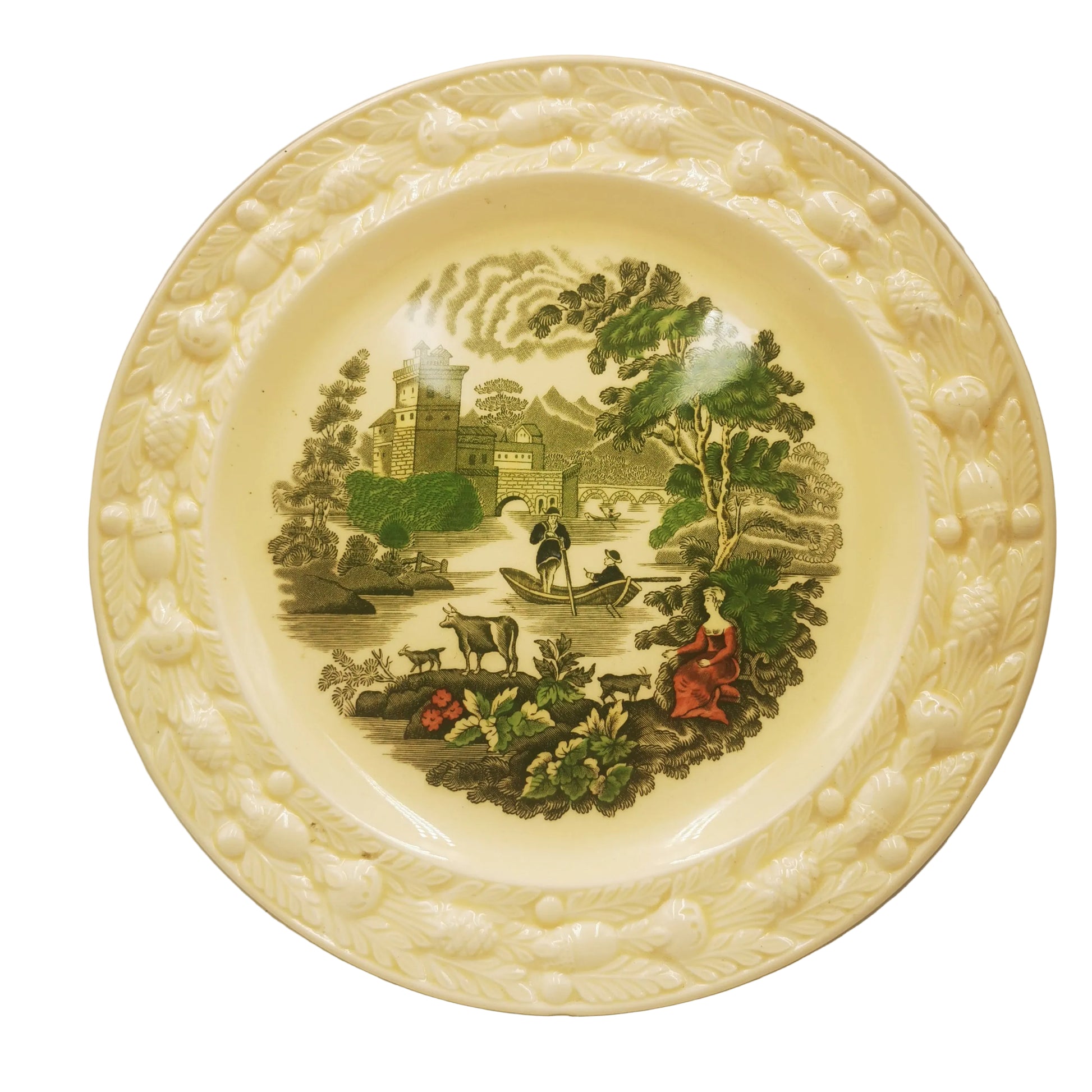 Adams Italian Scenery Embossed China Dinner Plate