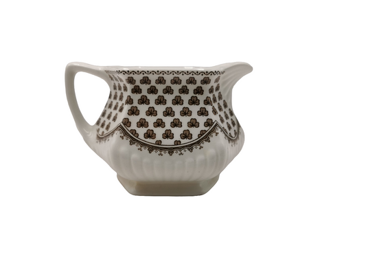 Adams Sharon Brown and White China Half-Pint Milk Jug