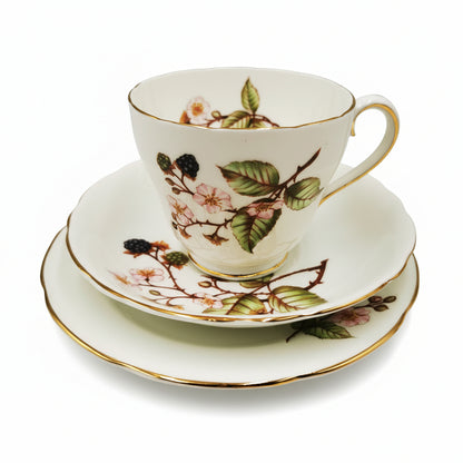Vintage Adderley China Bramble H545 Teacup Saucer and Side Plate