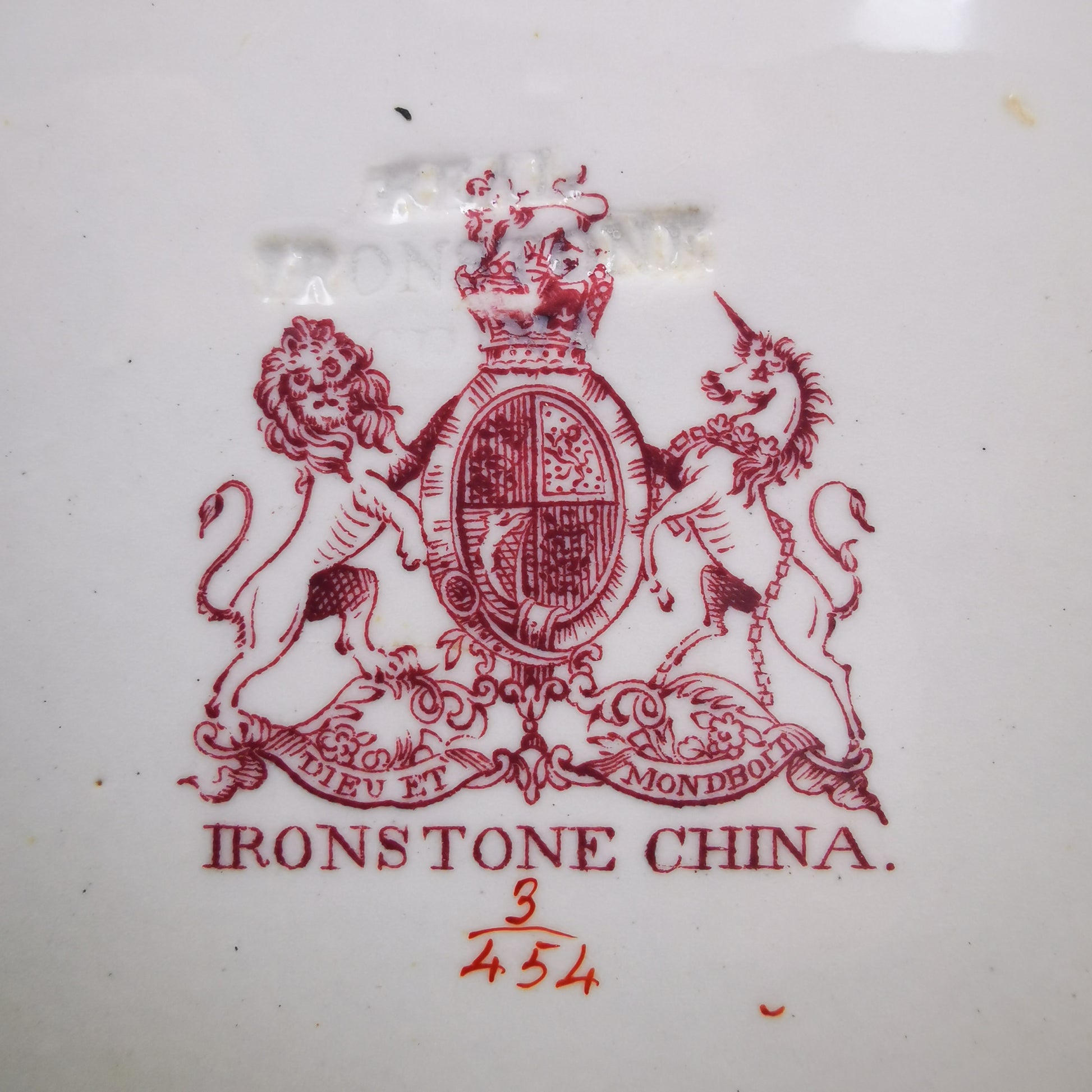 Antique-Ashworth-Bros-Ironstone-China-pattern-454-10.25-inch-Dinner-Plate