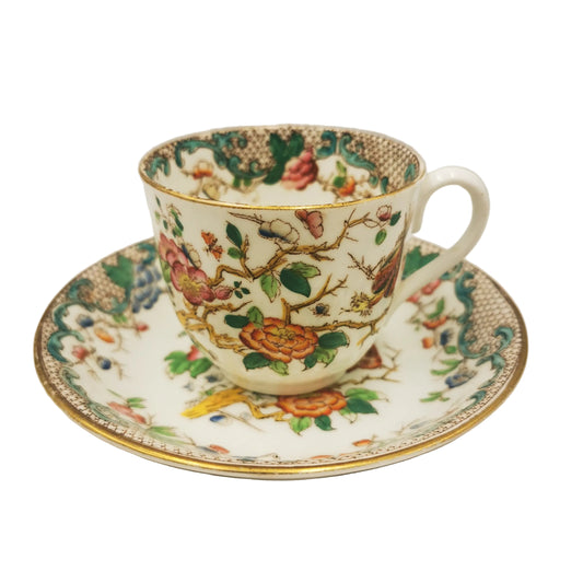 Antique Asiatic Pheasant Coffee Cup and Saucer