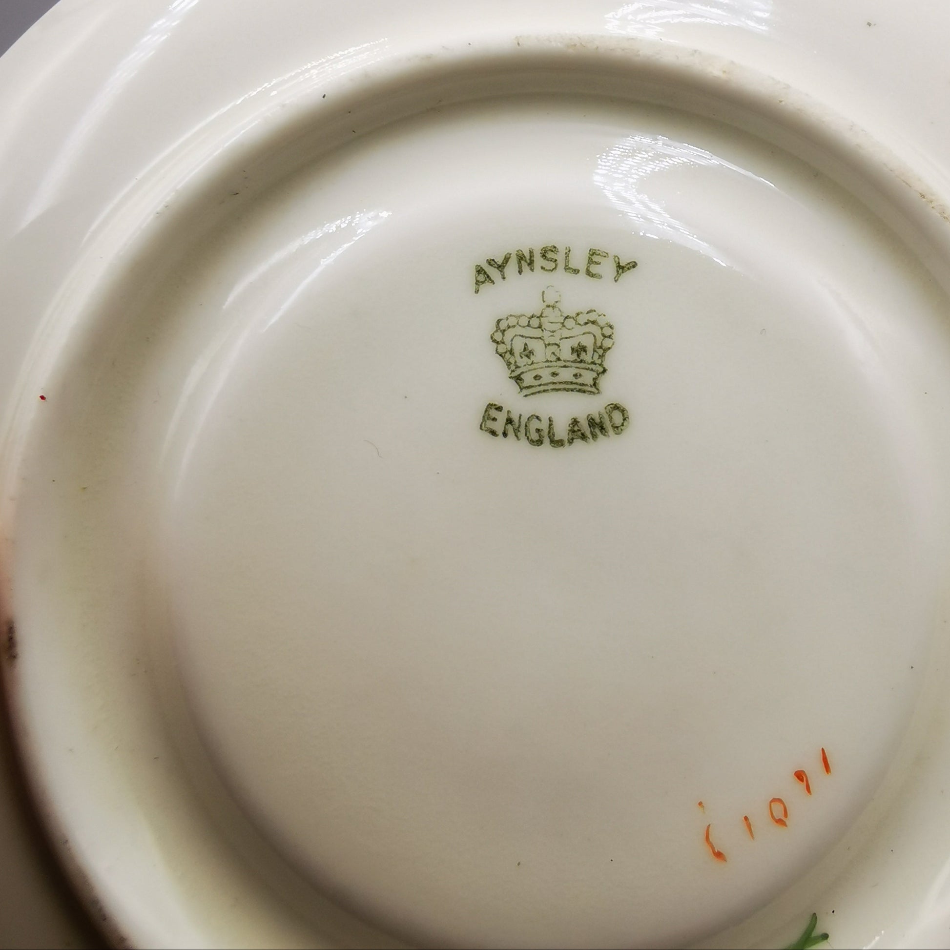 Antique-Aynsley-China-Green-Ribbon-16013-Demitasse-Coffee-Cup-and-Saucer