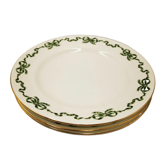 Antique Aynsley China Green Ribbon 16013 Side Plate
