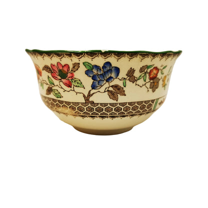 Antique Copeland Spode Chinese Rose Green Rim Medium Sugar Bowl