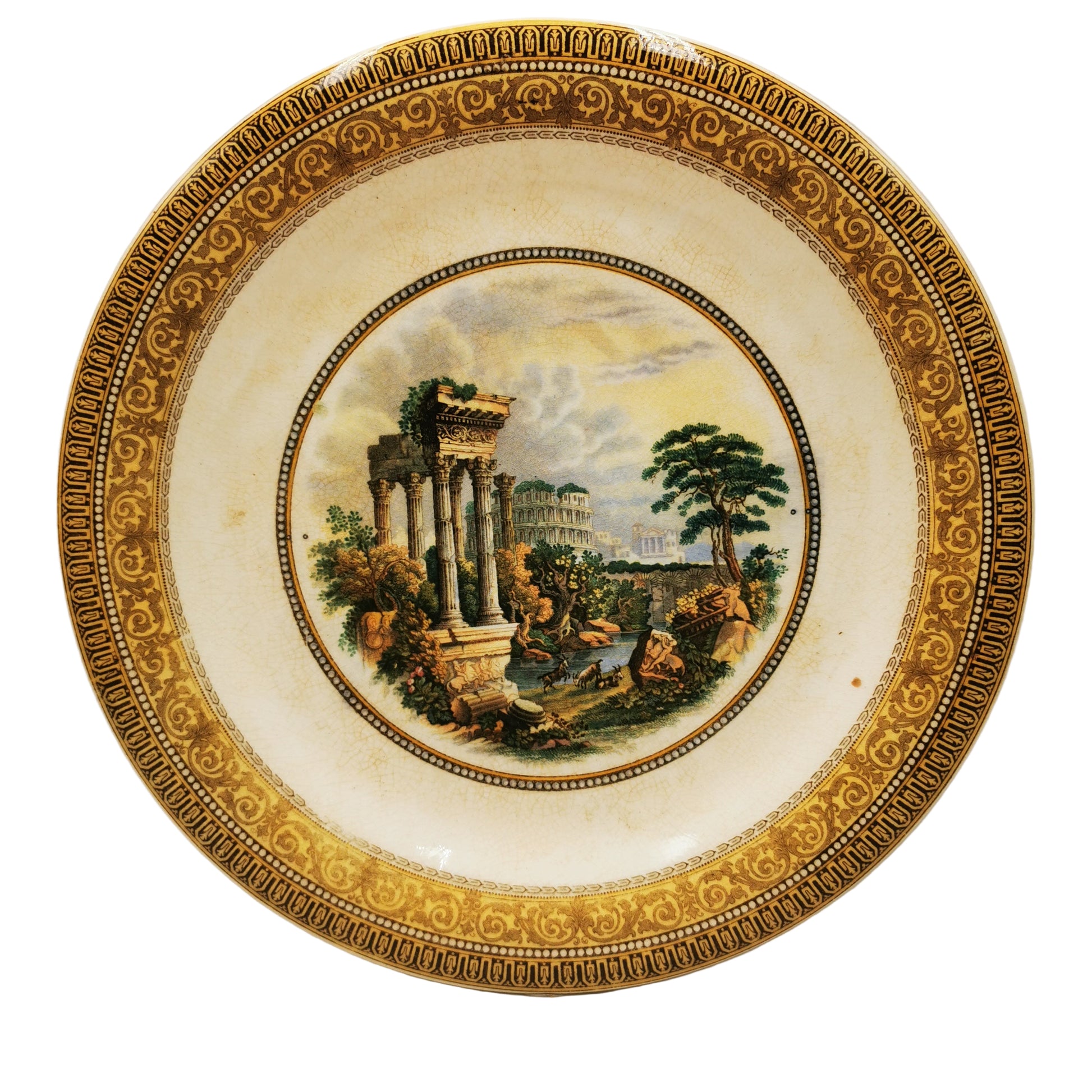 Antique F & R Pratt & Co Earthenware China No 123 Pattern Short Comport Stand