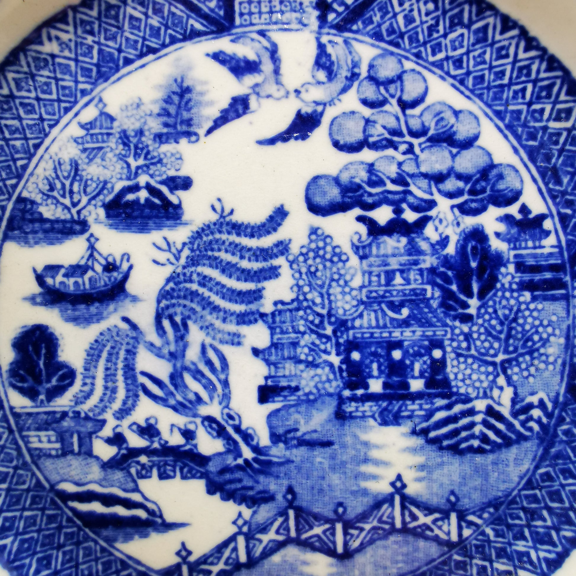 Antique-Fine-Blue-and-White-China-Willow-Side-Plate