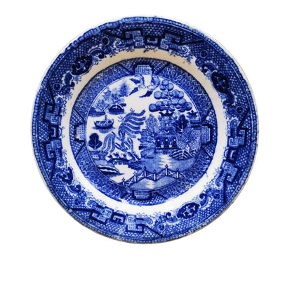 Antique Fine Blue and White China Willow Side Plate
