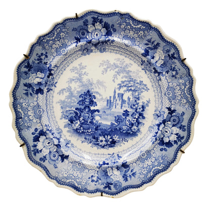 Antique John Maddock Campanie Blue and White china Dinner Plate