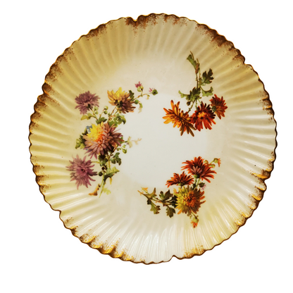Antique Mintons Floral Porcelain China Cake Plate Set Rd No 195702