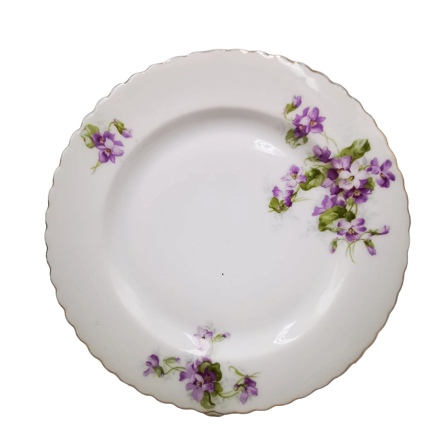 Antique Porcelain China Violets Side Plates