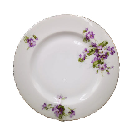 Antique Porcelain China Violets Side Plates